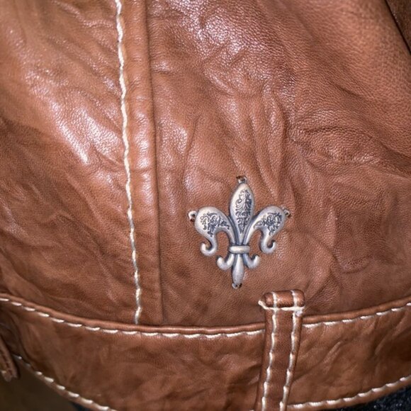 Royal Plush Crinkled Leather Jacket - Picture 2 of 6